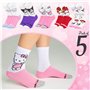 Hello Kitty Chaussettes Femme, Lot de 5 Paires Respirantes - Cadeau Femme et Ado