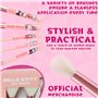 Hello Kitty Set de Pinceaux Maquillage, Lot de 5 Pinceaux avec Bandeau Douillet