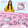 Hello Kitty Taie d'oreiller en Satin 48x66 cm pour Femme Fille et Ado, Taie Oreiller Satin pour Cheveux et Soins de la Peau, Acc