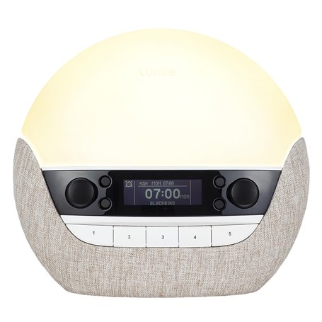 Lumie Bodyclock Luxe - 700FM Réveil Lumie avec FM Radio Enceinte Bluetooth Lumière Bleu Faible pour Sommeil