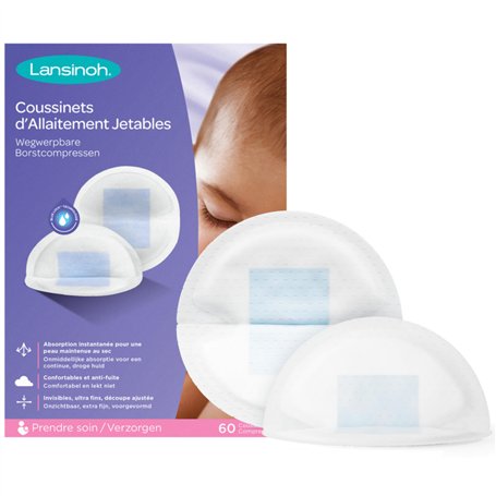 Lansinoh Coussinets d'allaitement jetables 60Pc
