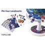 TOPGLOBE Globe de 26 cm "Mon monde" Écran graphique + Ventouses de sécurité + Cartes à broches + Supports graphiques démontables