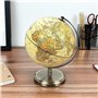 Exerz 14cm Globe Carte en Français- Mini Globe Terrestre Antique Couleur Vintage - Support en Métal Couleur Bronze