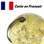 Exerz 14cm Globe Carte en Français- Mini Globe Terrestre Antique Couleur Vintage - Support en Métal Couleur Bronze