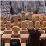 Jeu d'échecs en Bois de Luxe Unique ORAVA Deluxe 50cm / 19.7in 100% Fait à la Main. Échiquier Inlaid et 32 Sculptures Authentiqu