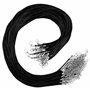 Kurtzy Lot de 50 Cordons de Colliers Cirés Noirs avec Chaîne & Fermoir Mousqueton - 48
