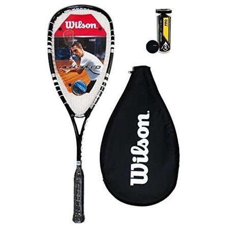 wilson Hyper Marteau 120 PH Squash RAQUETTE + 3 Dunlop Squash balles - NOIR + 3 Pro balles