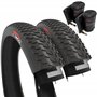 Fincci Pneus 26x4.00 Pouces - Paire Pneus Fat Bike Con 2X Chambres à Air de Valve Schrader 100-559