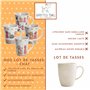 SPOTTED DOG GIFT COMPANY Lot de 4 Tasse Chat en Céramique, Ensemble de Mug Original pour le Thé Café avec Coffret, Mignon Mugs T