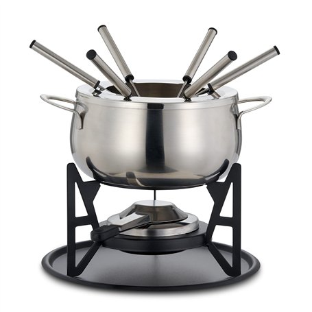 Oak & Steel - 10 Pièces Service à Fondue en Acier Inoxydable avec Coffret Cadeau - Chocolats