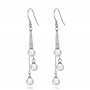 Boucles d'oreilles pendantes en argent sterling avec triple perle blanche