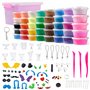 THE TWIDDLERS 125 Pcs Kit de Loisirs Créatifs - 40 Couleurs de Autodurcissante Argile