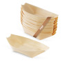 FOOGO Green 50Pcs Barques en Bois Bambou Jetables