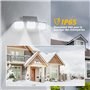 OUSFOT Lampe Solaire Exterieur, 180 LED Lumiere Solaire Exterieur Détecteur de Mouvement, 3 Modes Projecteur LED Angle d'éclaira