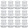 Belle Vous Lot de 12 Bougeoirs en Verre Transparent - Ensemble de Chandelier Verre Élégants - Décoration de Centre de Table pour