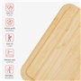 Belle Vous Lot de 3X Plateau Bambou - 2 Petits & 1 Grand Plateau Bois - Plateau de Service Bois de Bambou pour Buffets, Boissons