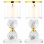 BELLE VOUS (Lot de 2 Grand Bougeoir Verre de Cristal - H15