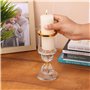 5 cm - Photophore Verre Transparent - Centre de Table Bougie pour Mai