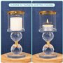 BELLE VOUS (Lot de 2 Grand Bougeoir Verre de Cristal - H15,5 cm - Photophore Verre Transparent - Centre de Table Bougie pour Mai