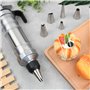 Anseom Seringue à Garniture en Acier Inoxydable, Presses à Pistolet à Gâteaux avec 6 Becs Seringue de Décoration pour Cupcakes, 