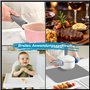 Nivofu,4 Pièces Sets de Table en Silicone,Sets de Table Lavables,Sets de Table-Imperméables Antidérapants Résistants à Chaleur,D