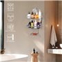 BELLE VOUS Argent Support de Douche Suspendu - 38 x 60 cm, 3-Niveaux Etagere Porte Douche et Savon a Suspendre - avec 3 paniers
