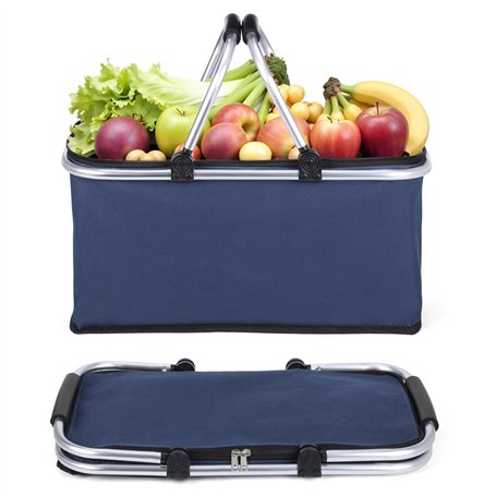 Belle Vous Grand Sac Isotherme Bleu Marine - Glaciere Souple 30 litres avec Fermeture Éclair - Livraison de Repas - Courses - Ca