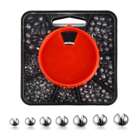 Wisebom Plombs de pêche Boîte Split Shot Plombs 179 Pièces