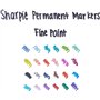 Sharpie Marqueurs permanents Pointe fine | Rose | 6 comptes