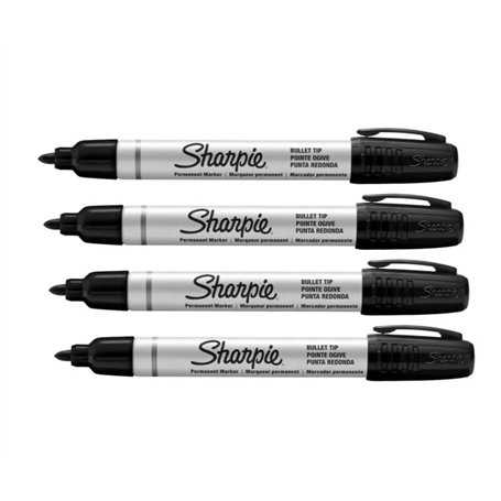 Sharpie Pro Industrial Strength Lot de 4 marqueurs permanents à pointe ogive Encre noire