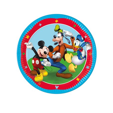 Procos- Folat 93822P Assiettes Papier FSC Mickey Mouse 23cm-8 pièces