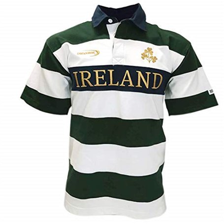 Lansdowne Maillot de rugby à manches courtes avec rayures blanches et dorées