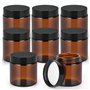 Winter Shore Pot Verre Ambré 120ml avec Couvercles Noirs (Lot de 8) - Pot A Bougie Vide - Petit Pot Vide Cosmétiques