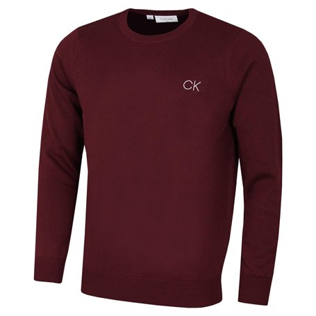 Calvin Klein Chandail À Col Rond pour Hommes Bordeaux - L