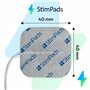 StimPads - 12 Électrodes 40x40mm avec Connecteur à Broche 2mm - Excellente Adhérence et Conductivité - Électrodes de Haute Quali
