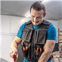 Högert Technik Gilet à outils noir uni | Tissu 100% polyester Oxford 600D | Gilet de travail | Gilet de travail pour homme avec 