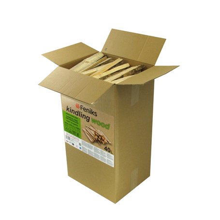 Feniks Bois d'allumage 40 litres (environ 10 à 11 kg) – Bois sec pour cheminée et barbecue (longueur env. 25 cm)
