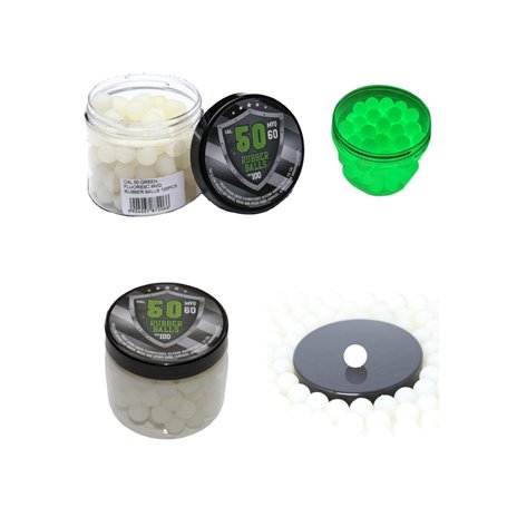 Rubber Balls phosphorescente en calibre 50 100 Rubber Balls réutilisables avec silicone vert pour entraînement à la maison défen