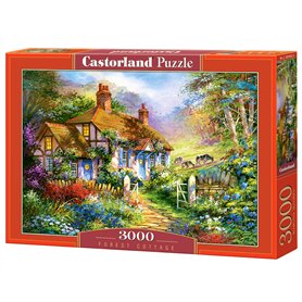 Castorland Hobby Puzzle Panoramique Forest Cottage, 3000 pièces, C-300402-2, Multicolore, Petit Castorland Hobby Puzzle Panoramique Forest Cottage