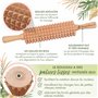 MagicBeech Rouleau de massage en 100% bois de hêtre - rouleau de massage en bois avec poignée appareil de massage contre la cell