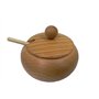 Wooden World - Grand Sucrier en bois avec couvercle Ø 14 cm + petite cuillère en bois