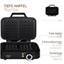 ADLER EUROPE Mini Gaufrier 2000W – Gaufrier Compact avec Revêtement Antiadhésif – Température Réglable – Gauffre Prépare 2 Grand