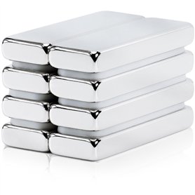 SENSEI® 8 Pièces Aimant Néodyme Rectangulaire 30 x 10 x 4 mm – Gros Aimant Puissant Plat avec une Force de 5
