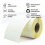 MD Labels Étiquettes thermiques 80 x 50 mm blanches en rouleau 1000 pièces Adhésif permanent, pour codes-barres, étiquettes adhé