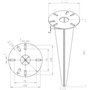 TRIBECCO Piquet à enfoncer pour lampe de jardin - Diamètre : 116 x 300 mm - Avec ouverture de 30 mm de diamètre pour le guidage 
