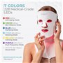 Nourished Bodynskin Masque Visage et Cou de Luminothérapie LED - Appareil de Soin de la Peau du Visage - 7 Couleurs Rouge et Ble
