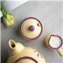 City to Cottage | Sucrier Pot de sucre | beige à motif lavande en céramique avec couvercle fait et peint à la main