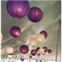 5 lanternes ignifuges violettes de 75 cm - Résistant au feu