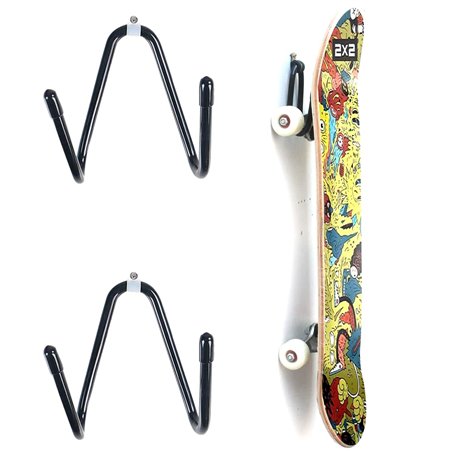 LATTCURE Lot de 2 supports muraux pour skateboard - Avec vis de suspension - Pour skateboard