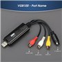 August VGB100 Enregistreur Convertisseur de Vidéo / Audio AV - Carte de Capture Vidéo Clé USB 2.0 – Câble de Transfert RCA vers 